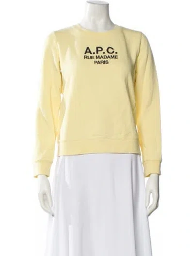 Pre-owned Apc Graphic Print Crew Neck Sweater In Yellow