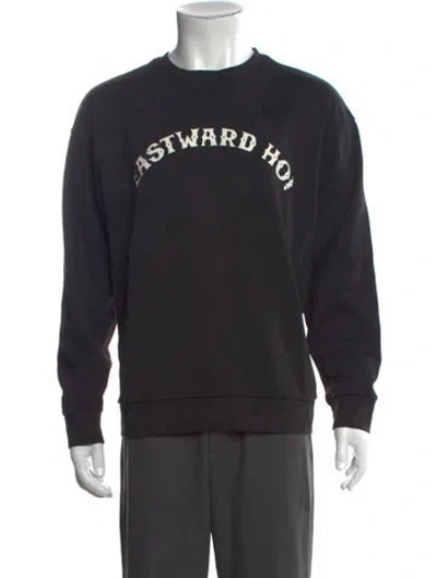 Pre-owned A.p.c. Graphic Print Crew Neck Sweatshirt In Black