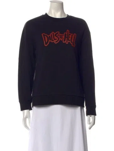 Pre-owned A.p.c. Graphic Print Crew Neck Sweatshirt In Black