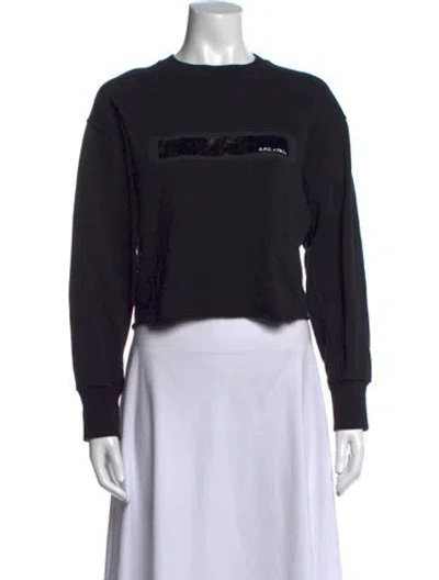 Pre-owned A.p.c. Graphic Print Crew Neck Sweatshirt In Black