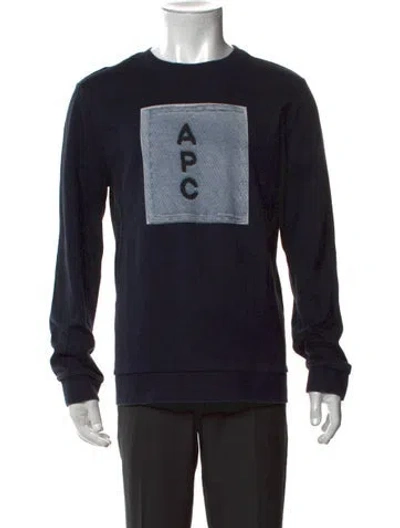 Pre-owned A.p.c. Graphic Print Crew Neck Sweatshirt In Black