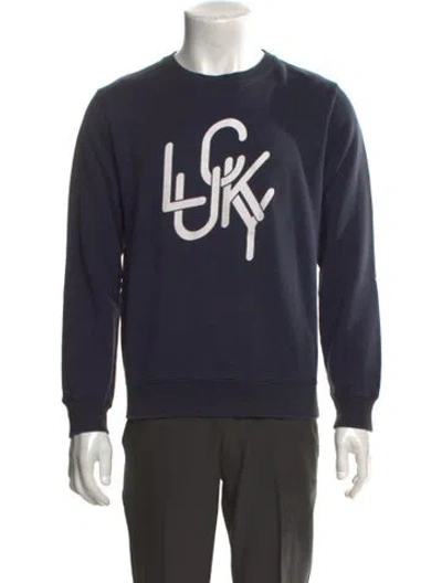 Pre-owned Apc Graphic Print Crew Neck Sweatshirt In Blue