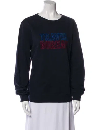 Pre-owned Apc Graphic Print Crew Neck Sweatshirt In Blue