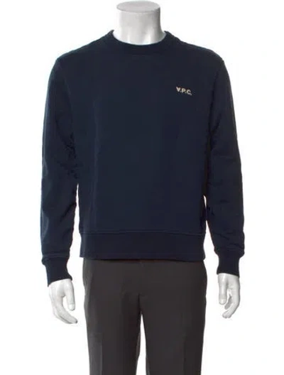 Pre-owned Apc Graphic Print Crew Neck Sweatshirt In Blue