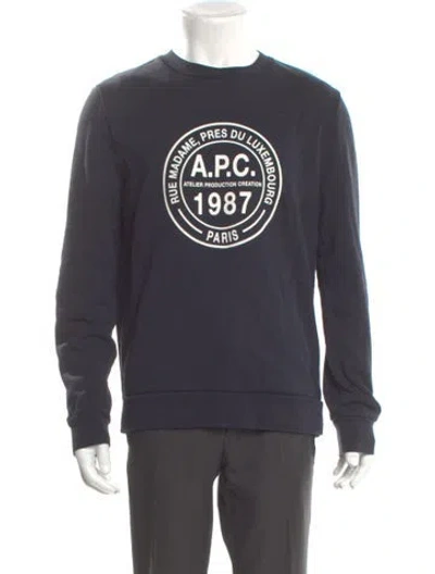 Pre-owned Apc Graphic Print Crew Neck Sweatshirt In Gray