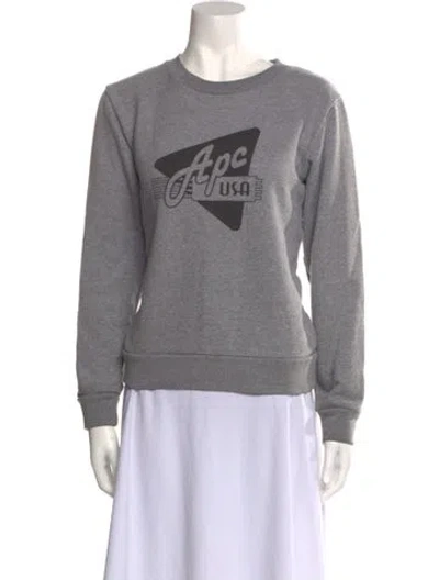 Pre-owned Apc Graphic Print Crew Neck Sweatshirt In Gray