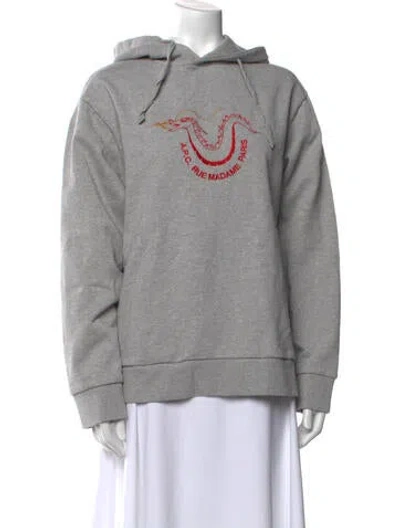 Pre-owned Apc Graphic Print Crew Neck Sweatshirt In Gray