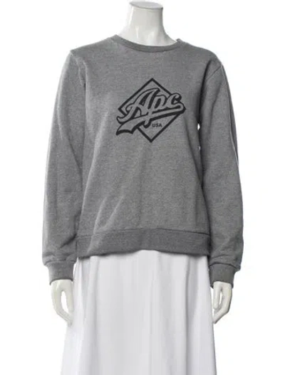Pre-owned Apc Graphic Print Crew Neck Sweatshirt In Gray