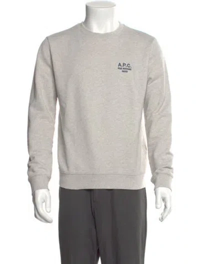 Pre-owned A.p.c. Graphic Print Crew Neck Sweatshirt In Gray