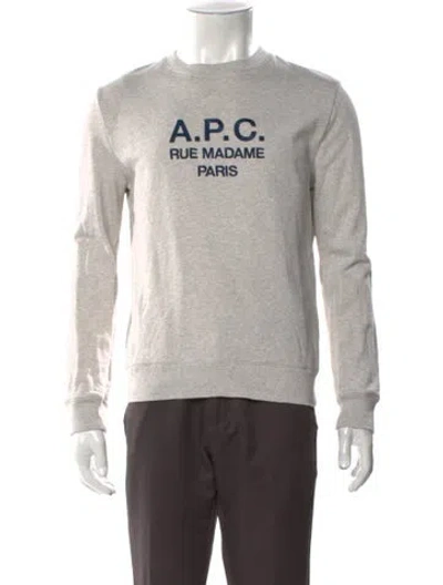 Pre-owned A.p.c. Graphic Print Crew Neck Sweatshirt In Gray