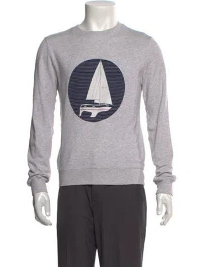 Pre-owned A.p.c. Graphic Print Crew Neck Sweatshirt In Gray