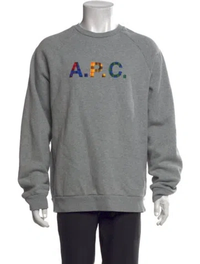 Pre-owned A.p.c. Graphic Print Crew Neck Sweatshirt In Gray