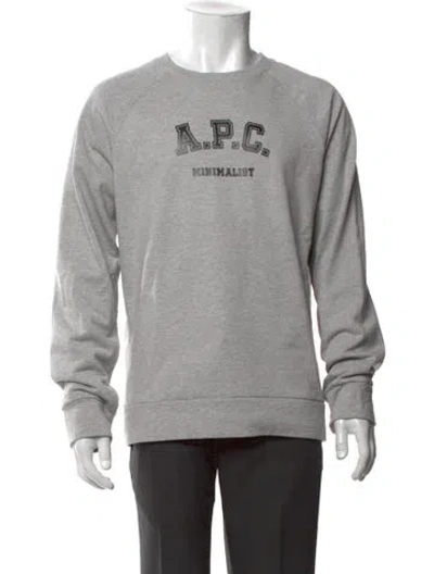 Pre-owned A.p.c. Graphic Print Crew Neck Sweatshirt In Grey