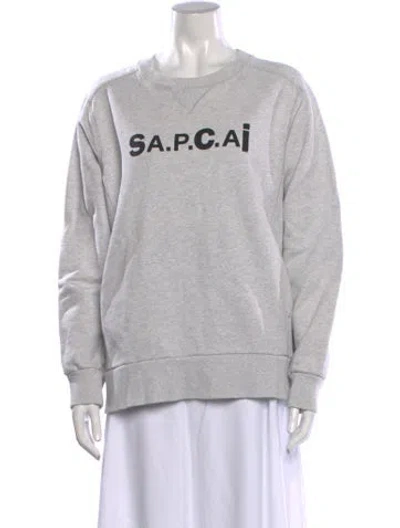 Pre-owned A.p.c. Graphic Print Crew Neck Sweatshirt In Grey