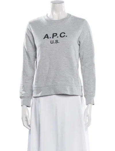 Pre-owned A.p.c. Graphic Print Crew Neck Sweatshirt In Grey