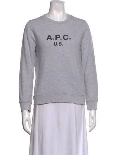 Pre-owned A.p.c. Graphic Print Crew Neck Sweatshirt In Grey
