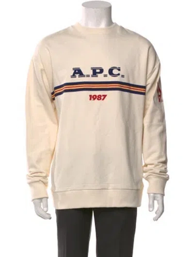 Pre-owned A.p.c. Graphic Print Crew Neck Sweatshirt In Neutrals