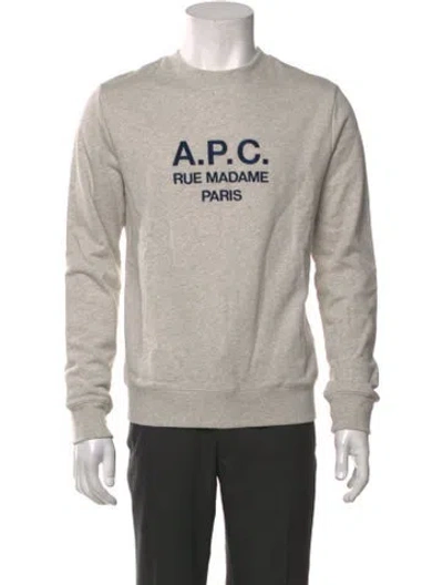 Pre-owned A.p.c. Graphic Print Crew Neck Sweatshirt In Neutrals