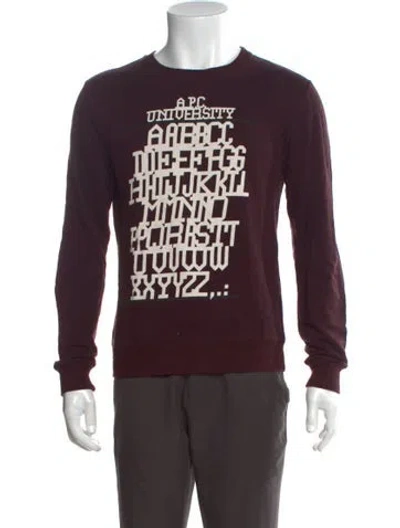 Pre-owned A.p.c. Graphic Print Crew Neck Sweatshirt In Purple