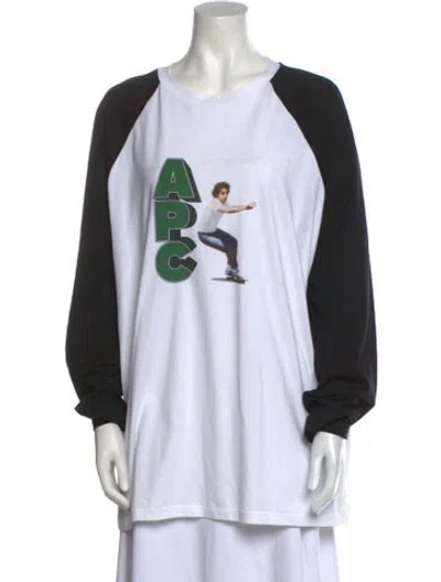 Pre-owned Apc Graphic Print Crew Neck Sweatshirt In White