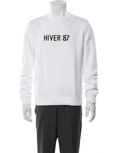Pre-owned A.p.c. Graphic Print Crew Neck Sweatshirt In White