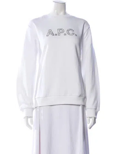 Pre-owned Apc Graphic Print Crew Neck Sweatshirt In White