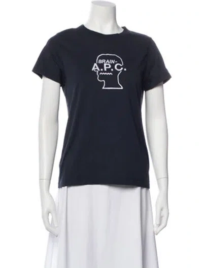 Pre-owned Apc Graphic Print Crew Neck T-shirt In Blue