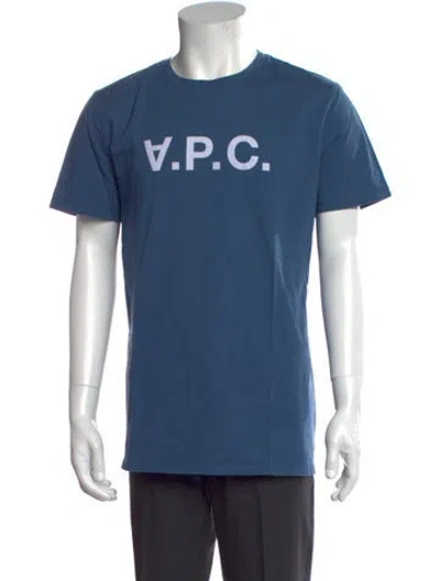 Pre-owned Apc Graphic Print Crew Neck T-shirt In Blue