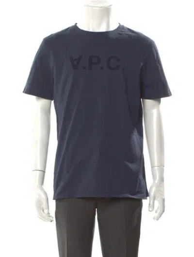Pre-owned Apc Graphic Print Crew Neck T-shirt In Blue