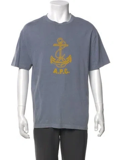 Pre-owned Apc Graphic Print Crew Neck T-shirt In Blue