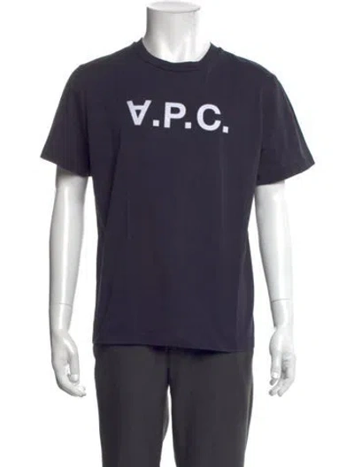 Pre-owned Apc Graphic Print Crew Neck T-shirt In Blue