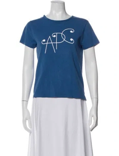 Pre-owned Apc Graphic Print Crew Neck T-shirt In Blue