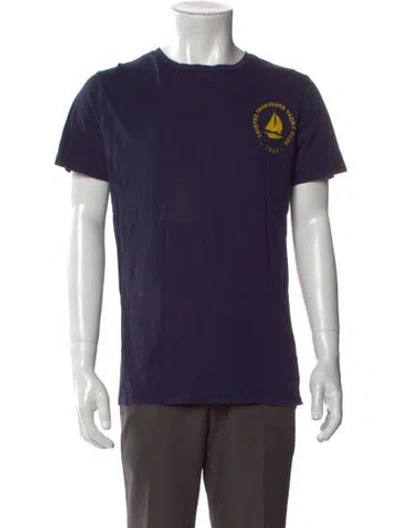 Pre-owned A.p.c. Graphic Print Crew Neck T-shirt In Blue