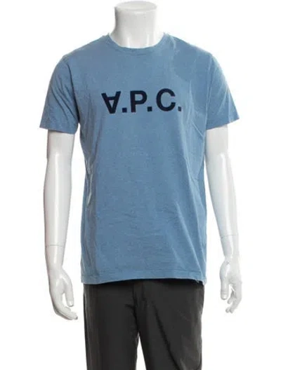 Pre-owned A.p.c. Graphic Print Crew Neck T-shirt In Blue