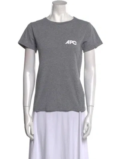 Pre-owned Apc Graphic Print Crew Neck T-shirt In Gray