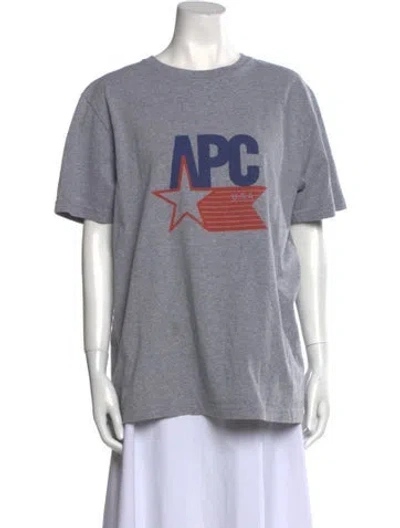 Pre-owned Apc Graphic Print Crew Neck T-shirt In Gray
