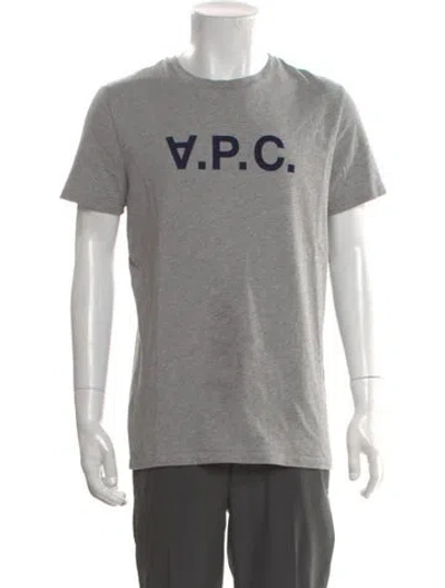 Pre-owned A.p.c. Graphic Print Crew Neck T-shirt In Gray