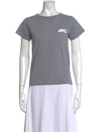 Pre-owned A.p.c. Graphic Print Crew Neck T-shirt In Gray