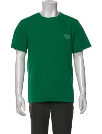 Pre-owned A.p.c. Graphic Print Crew Neck T-shirt In Green