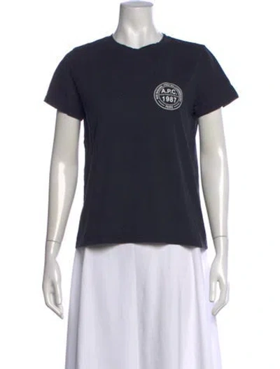 Pre-owned A.p.c. Graphic Print Crew Neck T-shirt In Grey