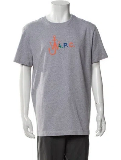 Pre-owned A.p.c. Graphic Print Crew Neck T-shirt In Grey