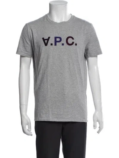 Pre-owned A.p.c. Graphic Print Crew Neck T-shirt In Grey