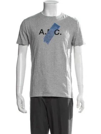 Pre-owned A.p.c. Graphic Print Crew Neck T-shirt In Grey