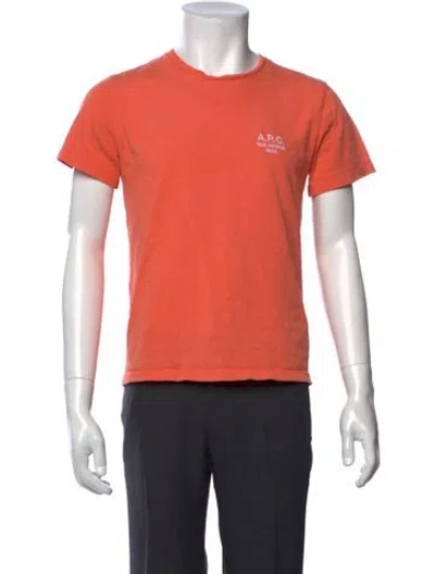 Pre-owned A.p.c. Graphic Print Crew Neck T-shirt In Orange