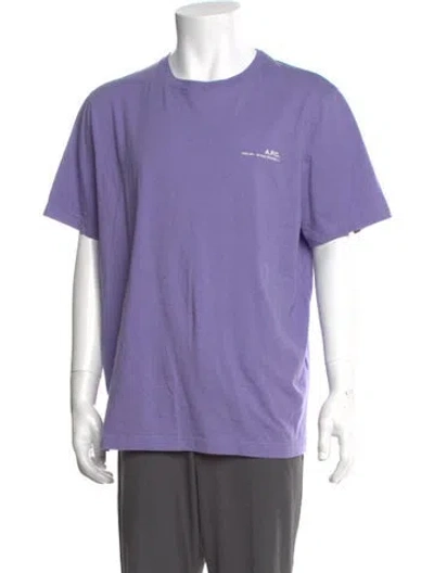 Pre-owned A.p.c. Graphic Print Crew Neck T-shirt In Purple
