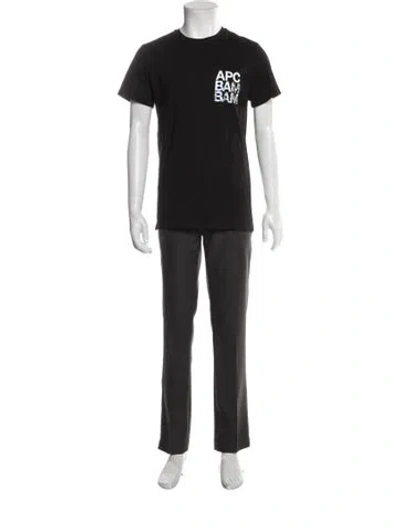 Pre-owned A.p.c. Graphic Print Crew Neck T-shirt W/ Tags In Black