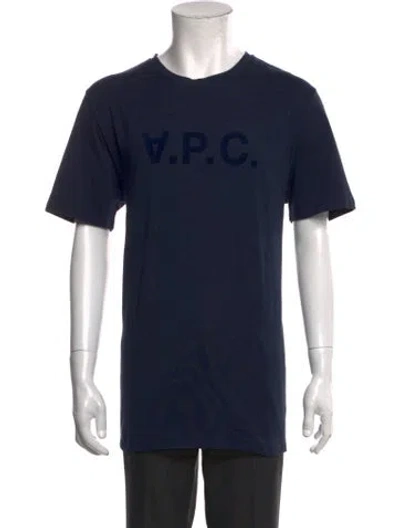 Pre-owned A.p.c. Graphic Print Crew Neck T-shirt W/ Tags In Blue
