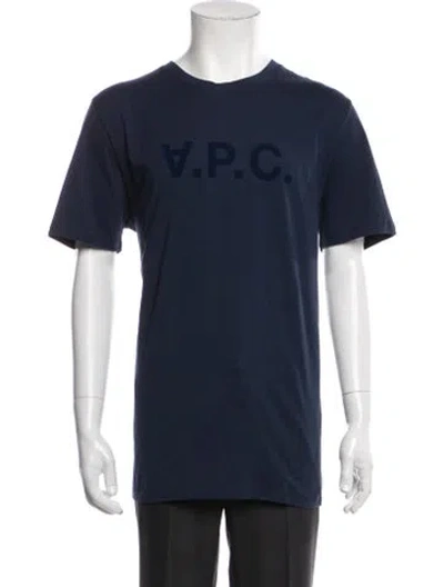 Pre-owned A.p.c. Graphic Print Crew Neck T-shirt W/ Tags In Blue
