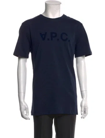 Pre-owned A.p.c. Graphic Print Crew Neck T-shirt W/ Tags In Blue