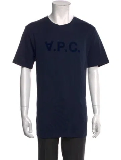Pre-owned A.p.c. Graphic Print Crew Neck T-shirt W/ Tags In Blue
